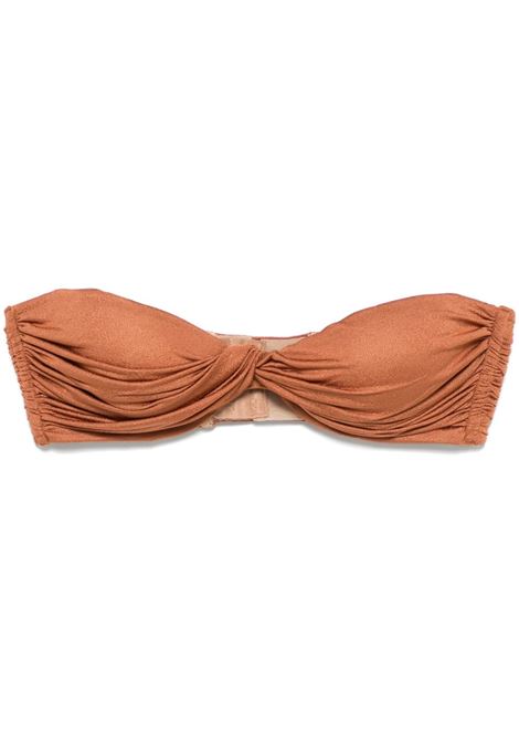 Burnt orange twist-detail bralette Giuseppe Di Morabito - women